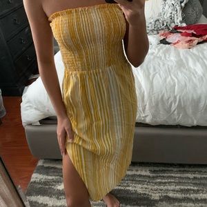 Mustard Stripe Summer Dress